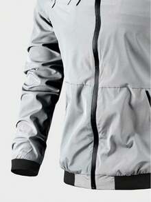 Men's Letter Embroidered Bomber Jacket,Gift For Friends,Husband,Boyfriend - 查看 4