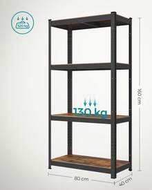 Storage Rack - Brown+Black - View 4