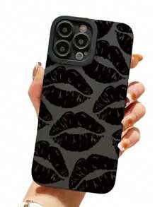 Sanrio 1 Stück 16 Pro / 11 / 12 / 13 / 14 Pro Max / 15 Pro Handyhülle, transparente Cartoon Engelsaugen- und Lip-Design Soft Schutzabdeckung, kreativer Paarstil