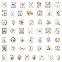 50 pezzi Adesivi per fiori da giardino, adesivi estetici in vinile per scrapbooking, diario, computer portatile, paraurti, skateboard, borraccia, computer, telefono, cartone animato, casco, auto, adesivi e decalcomanie