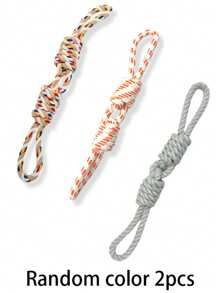 [1pc Durable Dog Toy] 1pc Durable Braided Rope Dog Toy | Interactive Chew And Tug Play, All-Breed Friendly | Random Color Design, Large Breeds, Puppy Toys