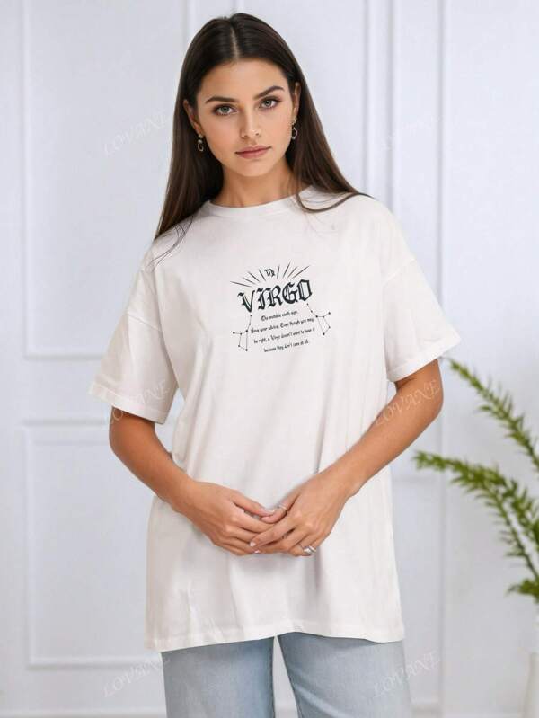 ROSY D T-shirt Signe Astrologique Oversize Wit