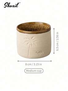 shoxil 1 cốc cà phê bằng gốm sứ Desert Camel & Palm Tree, 120ml/250ml/310ml - Có thể tái sử dụng, chỉ rửa bằng tay, lý tưởng cho các buổi họp mặt gia đình & những dịp đặc biệt, quà tặng theo chủ đề sa mạc, cốc cà phê sa mạc | Đồ trang trí theo chủ đề sa mạc | Cốc gốm sứ bền, cốc cà phê - Tách cà phê - Xem 15