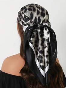 1pc 35.4 Inch Square Scarf, Fashion Printed 90cm Scarf Shawl Neckerchief Luxury Silk Feeling For Women, All Season