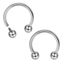 Milacolato 16g Septum Rings For Women Men | Implant Grade G23 Titanium Septum Ring | Internally Threaded Horseshoe Circular Barbell Piercing Jewelry For Nose Lip Tragus Eyebrow Helix Daith | 2pcs - Nhiều màu - Xem 19