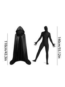 2pcs Invisibility Cloak Costume Cosplay Invisibility Man Adult Tight-Fitting Clothes Stage Performance Costumes Paired With Long Capes And Cloaks, Festival Costume Props