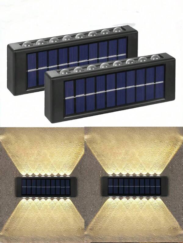 Lámpara solar de pared de 14 LED, luz de pared exterior para decoración, iluminación ascendente y descendente, nuevo modelo de lámpara solar de atmósfera