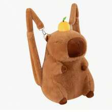 35cm Cute Capybara Shape Plush Backpack For Kids New - Coffee Brown - View 9