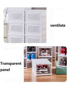 1pc PP Shoe Storage Box, Modernist Foldable Shoe Box For Home