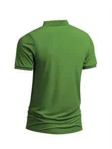 ALTZTAR 男士纯色休闲通勤 Polo 衫 - 綠色 - 查看 3