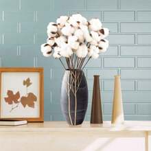 Confezione da 10 fiori di cotone naturali secchi fiori secchi stelo cotone fiore naturale rami finti cotone piante finte decorazione per balcone tavolo di casa composizione floreale