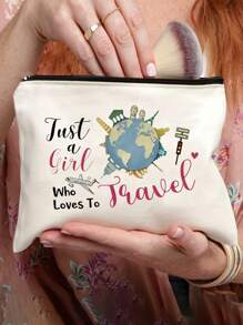 Bolsa de maquillaje divertida, bolsa de cosméticos esenciales de viaje, bolsa de maquillaje de viaje, bolsa de artículos de tocador con cremallera, regalos de vuelo y vacaciones para mujeres, azafatas, amantes de los viajes, regalos de cumpleaños, Día de la Madre, aniversario, regalos de cumpleaños para mujeres, mejores amigas, hermanas. (Varios patrones para elegir) Bolsa de vacaciones de verano, regreso a la escuela, bolsa de útiles escolares, bolsa de viaje para mujeres, bolsa de maquillaje para viajes