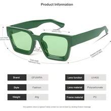 Square Men Women Fashion Thick Rectangle Glasses Shades Designer Style - Green - View 10