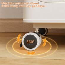 Rolling Laundry Hamper With Lid Collapsible Laundry Clothes Baskets Hampers Cart - Creamy Gray - View 7