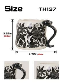 1 Peça Caneca Cerâmica Criativa e Sofisticada com Decoração de Laço, Disponível em Vermelho/Preto/Branco, Adequada para Água, Café, Leite, Chá, Presentes Personalizados, Presentes para Mulheres, Presentes para Mães, Presentes de Aniversário