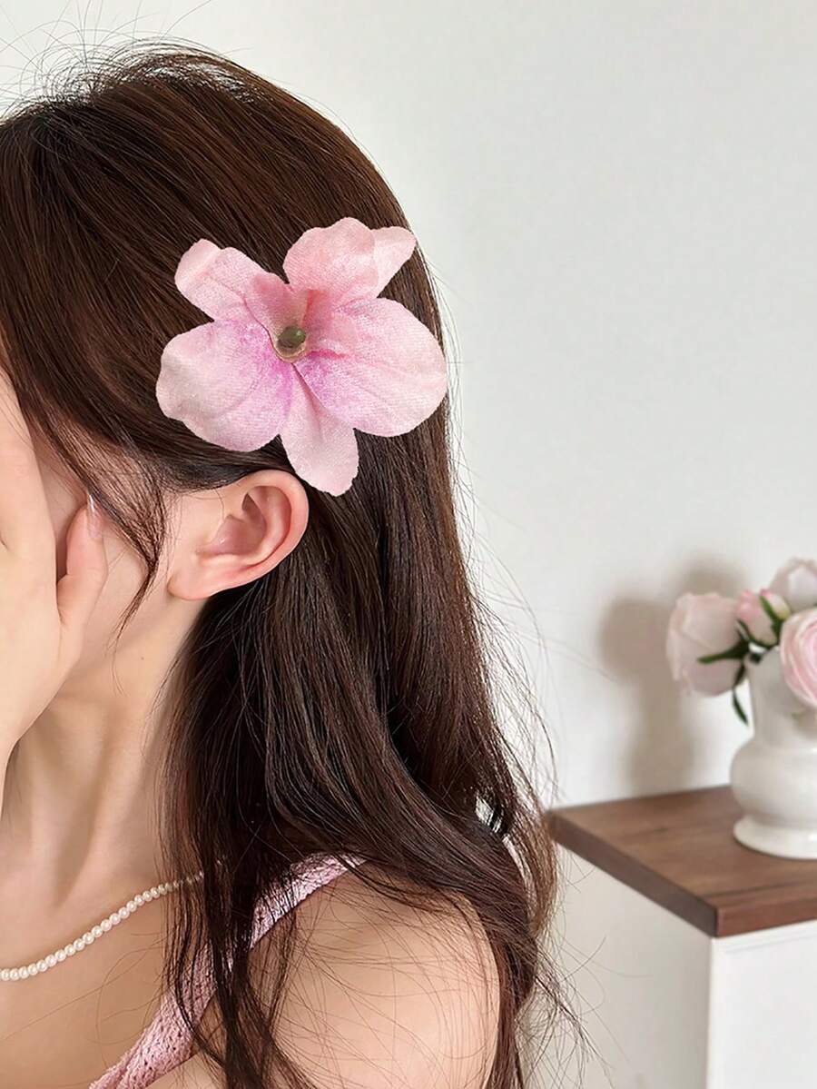 1 szt. Spinka do włosów w kształcie kwiatu orchidei, odpowiednia do podróży i robienia zdjęć, spinki do włosów, spinki do włosów - Wielokolorowe - Zobacz 1