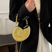 Conch Bag 2025 Summer Hot-Selling Fashion Acrylic Evening Bag, Cosmetics Organizer Bag, Crossbody Bag - 金色 - 查看 7