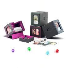 CMFYlive MTG 卡牌盒，适用于指挥官展示卡牌盒 Gamegenic 卡牌盒，可容纳 100 多张双套卡牌，魔法指挥官 TCG 卡牌收纳盒，带 2 个隔板和 2 个适合 TCG 魔法卡 - 彩色 - 查看 5