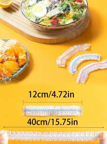 50pcs/100pcs/200pcs Color Transparent Elastic Bowl Cover, Anti Fly Fresh-Keeping Film Cover, Refrigerator Leftovers Disposable Home, Summer Food Fresh-Keeping Film, Food Protective Cover, Reusable