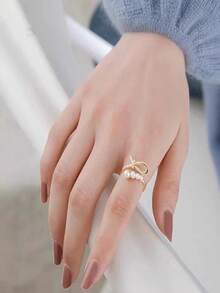 1 Piece 2025 Limited Edition Fashion Ring, Copper Micro Inlaid Cubic Zirconia, High Quality Craftsmanship, Suitable For Women's Banquets, Parties, Nightclubs, Business, Schools, Holidays, And Daily Wear - Gold - View 7