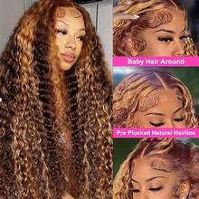 Deep Wave Human Hair Wigs Put On And Go Glueless Wigs Human Hair 13x4, 5x7, 4x4 Pre-Cut Lace Front  Wigs For Women 8A Grade Brazilian Lace Front Wigs All Seasons Must-Have! 1-Min Install Comfortable, Breathable, Daily Use, Parties, Dating - 間色 - 查看 9