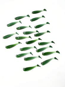 20 Peças Iscas de Pesca Macias Simulando Cauda de Peixe Pequeno 5cm 1,2g, Dourado Luminoso e Rosa, Adequado para Perca de Água Doce, Baixio, Acessórios para Pesca no Mar