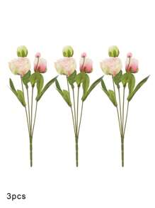 3/6/10pcs Artificial Flowers, Fake Peony Flowers Silk Flower Arrangements Decorations Plastic Flower Bouquet Decor Wedding Table Centerpieces, Artificial Peony Silk Flower Leaf Home Office Wedding Party Festival Bar Decor, Wedding Filler Flowers For DIY Cream Bouquets, Centerpieces, Bridal Shower Decorations & Arrangements
