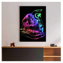 1pc Frameless DJ Monkey Crocodile Giraffe Animal Portrait Posters Vintage Painting Printing Sunglasses Alpaca Canvas Wall Arts Modern Living Room Bedroom Dormitory Study Bar Interior Wall Decoration Home Decoration