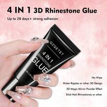 Pegamento con rhinestones 4 en 1, gel de uñas 3D de 30g, no requiere limpieza, para decoraciones, uñas postizas, gemas y creación de diseños 3D - transparente - Ver 2