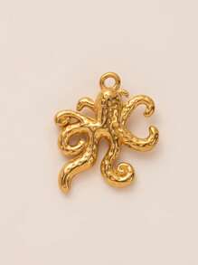 1Pc Beach Vacation Style Marine Creatures Series Mermaid Tail Goldfish Golden Dragon Fish Sea Turtle Conch Whale Octopus Crab Shaped Stainless Steel Material Pendant, DIY Necklace Bracelet Earrings Keychain Bag Chain Accessories, Electroplated 18K Gold, Waterproof And Sweat Proof, Women's Jewelry, Women's Accessories, Gifts For Wives, Mothers, Girlfriends