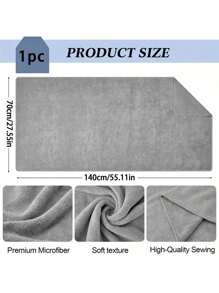1pc Light Grey Microfiber Gym Towels - Bleach-Proof, Quick Dry, Soft & Absorbent For Salon, Spa, Pool, Home & Hair Care - Lightweight For Gym, Hotel & Travel