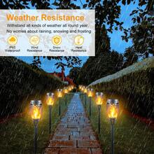 12-Pack Solar Torch Lights With Flickering Flame - 12LED Mini Fire Effect Solar-Powered Tiki Torches, Waterproof Outdoor Lighting With Auto On/Off, Perfect For Garden, Patio & Pathway Decor, Christmas Decorations, Christmas Decor - Màu Cam cháy - Xem 8