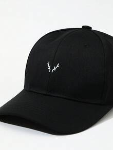 DareSee 1pc Stylish Classic Men Antler Pattern Adjustable Casual Baseball Cap, For Outdoor Music Fest Y2KFest Back To School Autumn Winter Gifts - Black - View 6
