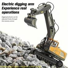 11通道合金和塑料遥控挖掘机玩具，高科技工程车辆玩具，适合男士和儿童的有趣礼物