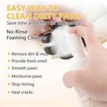 100 ml Nettoyant sans rinçage pour animaux de compagnie - Nettoyant pour pattes de chiot | Nettoyant moussant doux et sans parfum pour tous les chiens - 3,381 fl.oz