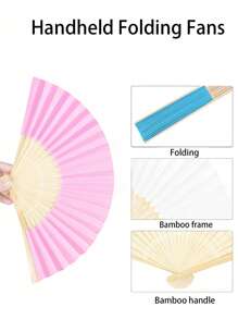 1PC Hollow Out Wooden Fan Plain Foldable Paper Cover Fan DIY Bamboo Portable Summer Accessory, Hand Fan Folding Folding Hand Fan Wedding Personalized Fsahion Fans Party Decor, Art Craft Home Ornaments Gifts Wedding Gifts For Guests, Birthday Party Decorative Fans, Mother's Day Spring Easter Gift, Party Performance Photo Props, For Home Room Living Room Office Decor