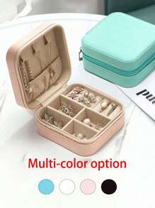 1 pezzo Scatola portaoggetti gioielli, organizer gioielli, scatola portaoggetti da viaggio, scatola per il trucco, regalo per donne, scatola per collane anelli gioielli, scatola portatile per orecchini e gioielli, idea regalo per l'inizio della scuola