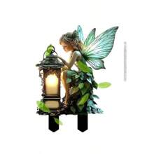 1 pieza Letrero de estaca de jardín de hadas del bosque de acrílico plano 2D, Inserción decorativa para el suelo del jardín, Adecuado para jardines y céspedes del hogar, Agrega una atmósfera caprichosa y elegante, Decoración exterior ideal y opción de regalo