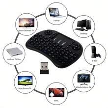 Mini Teclado Controle Sem Fio P/ Tv Smart Tv Box Pc Novo - Preto - Visão 8