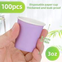 100 Pack 3 Oz Paper Cups,Bathroom Cups, Espresso Cups, Small Paper Cups For Mouthwash, Snacks, Suitable For Family, Party, Picnic(Black) - 紫色 - 查看 2