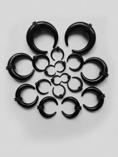 18/36/50Pcs acrilice sept Pincher conice C formă Buffalo ureche conică Kit stretching Expander inele pentru nas ureche calibre