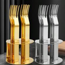 1 set de fourchettes à dessert en acier inoxydable pour fruits, collations et desserts avec base et poignée antidérapante, pour les fêtes, les réceptions et les fournitures scolaires