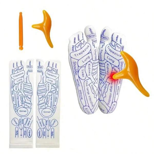 1-3 piezas como un solo conjunto, calcetines de masaje con herramientas, con 2 herramientas de masaje, masaje de pies, acupresión de pies, disponible en tallas para hombre y mujer