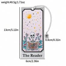 1 Large Halloween Gift For Ladies, Fun Bookmark, Halloween Skull Decoration, Skull Bookmark, Gothic Horror Item Book Enthusiast, Horror Movie Enthusiast, Christmas Friendship Gift. School Supplies, Back To School