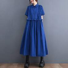 Women Long Dresses - Blue - View 2