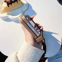 Süße koreanische einfarbige braune Waschbär tragbare Seil Handyhülle kompatibel mit Samsung Galaxy Z Flip 5 6 Z Flip6 ZFlip 5 Zflip7 Zflip6 Zflip5 stoßfeste Rückseite, Handyhülle kompatibel mit wasserdicht kratzfest und sturzfest - Braun - Übersicht 12