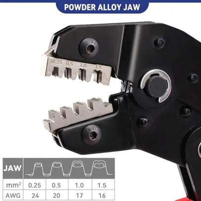 YC1pc Terminal Crimping Pliers SNA-48B, Nickel Iron Alloy Jaws, For 0.5-2.5mm²/20-13AWG Copper Nose Bare Terminals 2.8/4.8/6.3mm Male/Female Butt Terminals, Hand Hardware Tools, Gift For Father