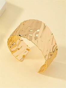 1 pieza Brazalete con diseño exagerado y estilo europeo geométrico - Amarillo Oro - Ver 4