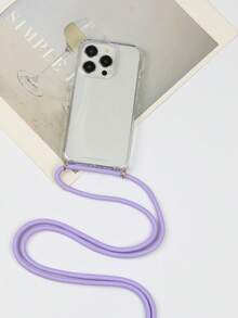 Minimalist Pastel Purple Lanyard Clear Phone Case - Clear - View 1