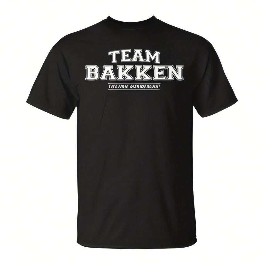 Team Bakken Proud Family Surname Last Name T-Shirt Seseable CAWo's 220g Thick Cotton T-Shirt With Butterfly Print Pattern, Suitable For Girls And Wo's Short Sved Round Neck Inspirational Shirt, Cute Aesthetic Y2K Style Summer Top, Suitable For Outdoor, Family, Work Or Street Wear Casual Loose Daily T-Shirt - Black - View 1